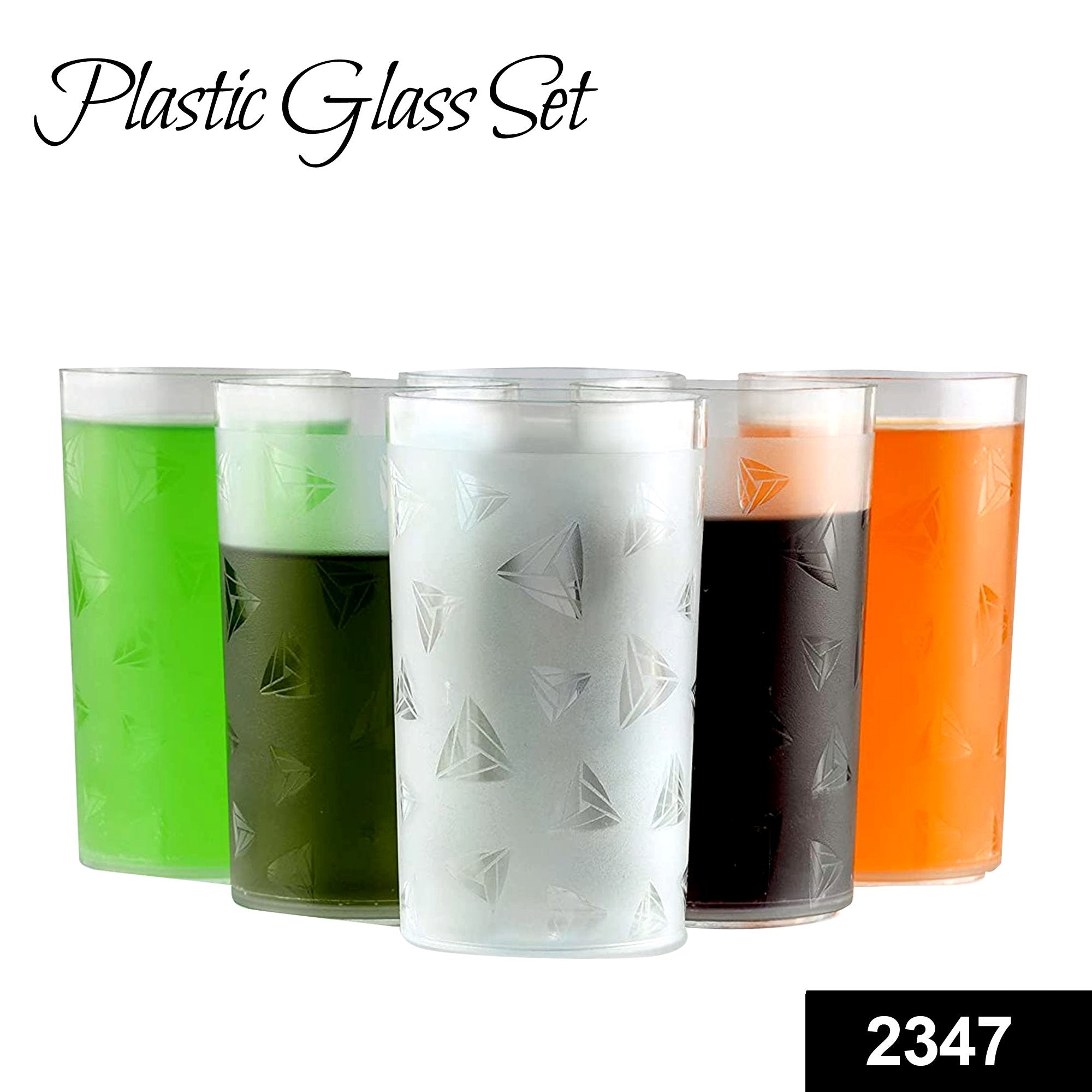 2347 Unbreakable Plastic Diamond Design Drinking Glass/Juice Glass Set ( Pack of 6) (Brown Box Pack) - SkyShopy 2347 Unbreakable Plastic Diamond Design Drinking Glass/Juice Glass Set ( Pack of 6) (Brown Box Pack) - SkyShopy